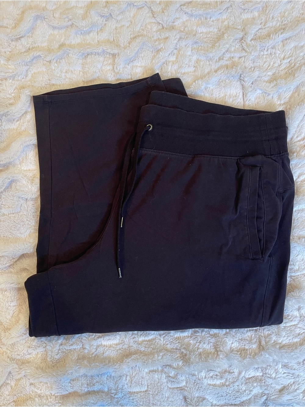 Tek Gear Women Capri Pants Casual Loose Joggers Wide Leg Crop Drawstring Yoga